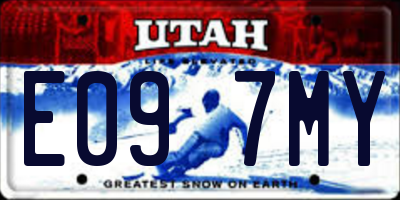 UT license plate E097MY