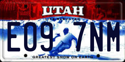 UT license plate E097NM