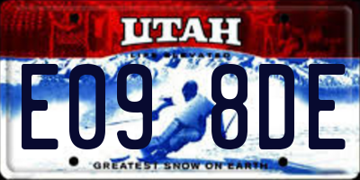 UT license plate E098DE
