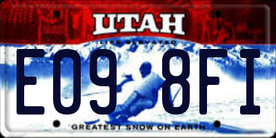 UT license plate E098FI