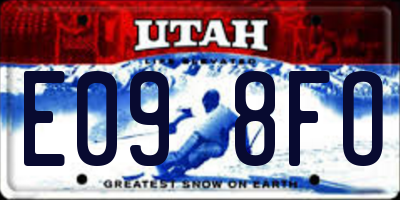 UT license plate E098FO