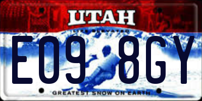 UT license plate E098GY