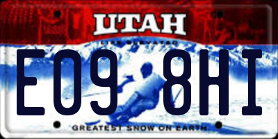 UT license plate E098HI