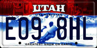 UT license plate E098HL
