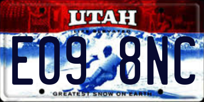 UT license plate E098NC