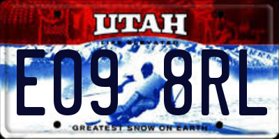 UT license plate E098RL
