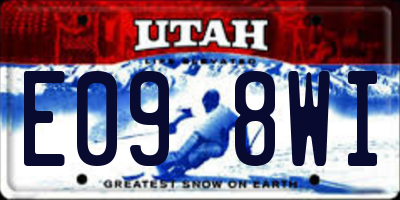 UT license plate E098WI