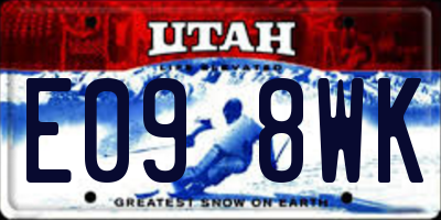 UT license plate E098WK