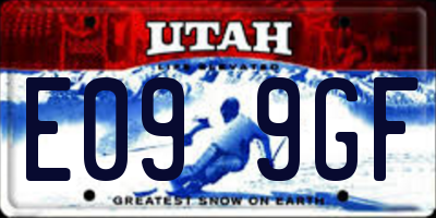 UT license plate E099GF