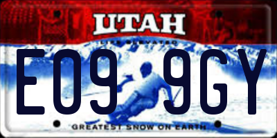 UT license plate E099GY