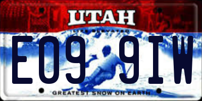 UT license plate E099IW
