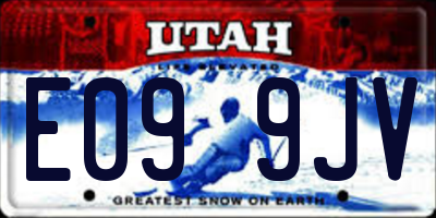 UT license plate E099JV