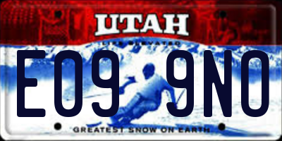 UT license plate E099NO