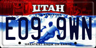 UT license plate E099WN