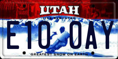 UT license plate E100AY