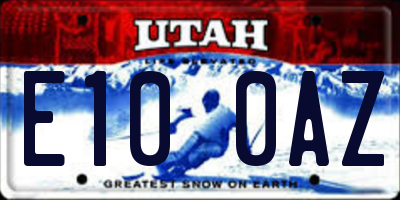 UT license plate E100AZ