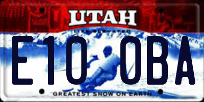 UT license plate E100BA