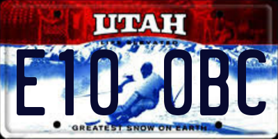 UT license plate E100BC
