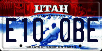 UT license plate E100BE