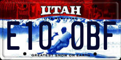 UT license plate E100BF