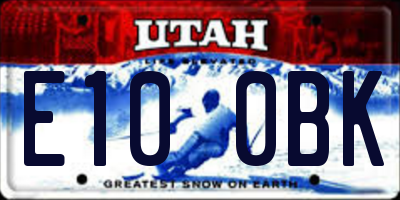 UT license plate E100BK