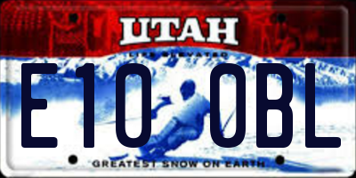 UT license plate E100BL