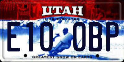 UT license plate E100BP