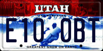 UT license plate E100BT