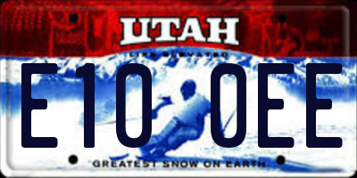 UT license plate E100EE