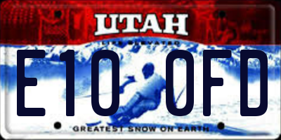UT license plate E100FD