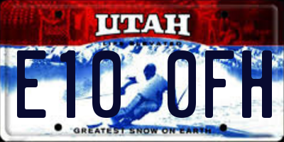 UT license plate E100FH