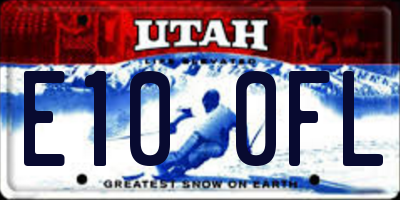 UT license plate E100FL