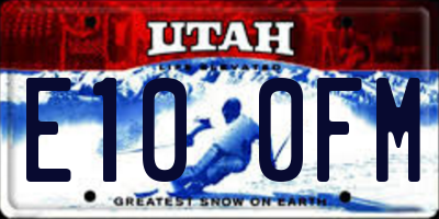 UT license plate E100FM