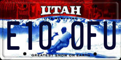UT license plate E100FU