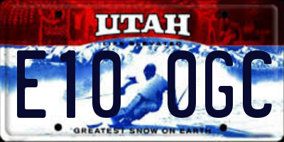 UT license plate E100GC