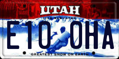 UT license plate E100HA