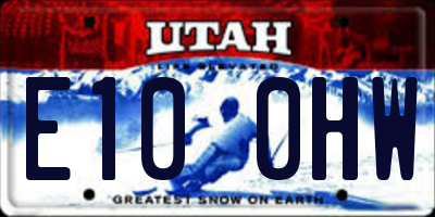 UT license plate E100HW