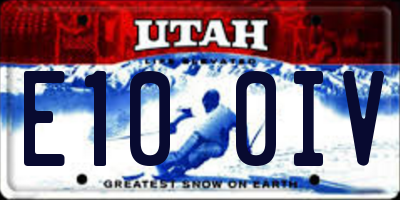UT license plate E100IV