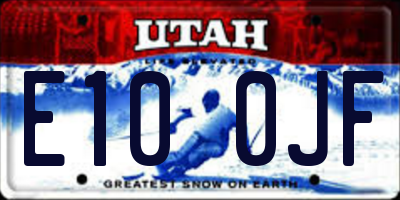 UT license plate E100JF