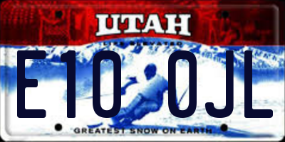 UT license plate E100JL