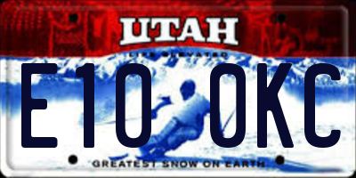 UT license plate E100KC