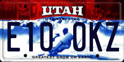 UT license plate E100KZ