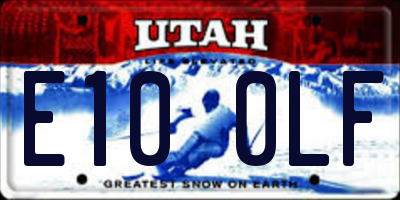 UT license plate E100LF