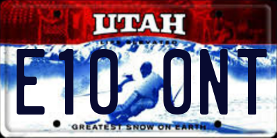 UT license plate E100NT