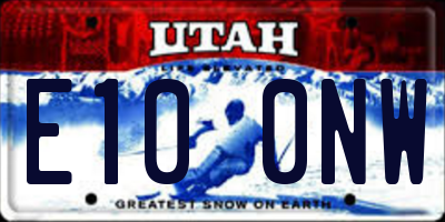 UT license plate E100NW