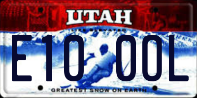 UT license plate E100OL