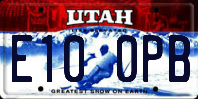 UT license plate E100PB