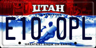 UT license plate E100PL