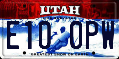 UT license plate E100PW