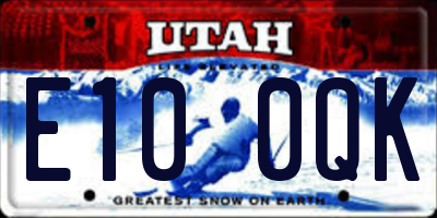 UT license plate E100QK